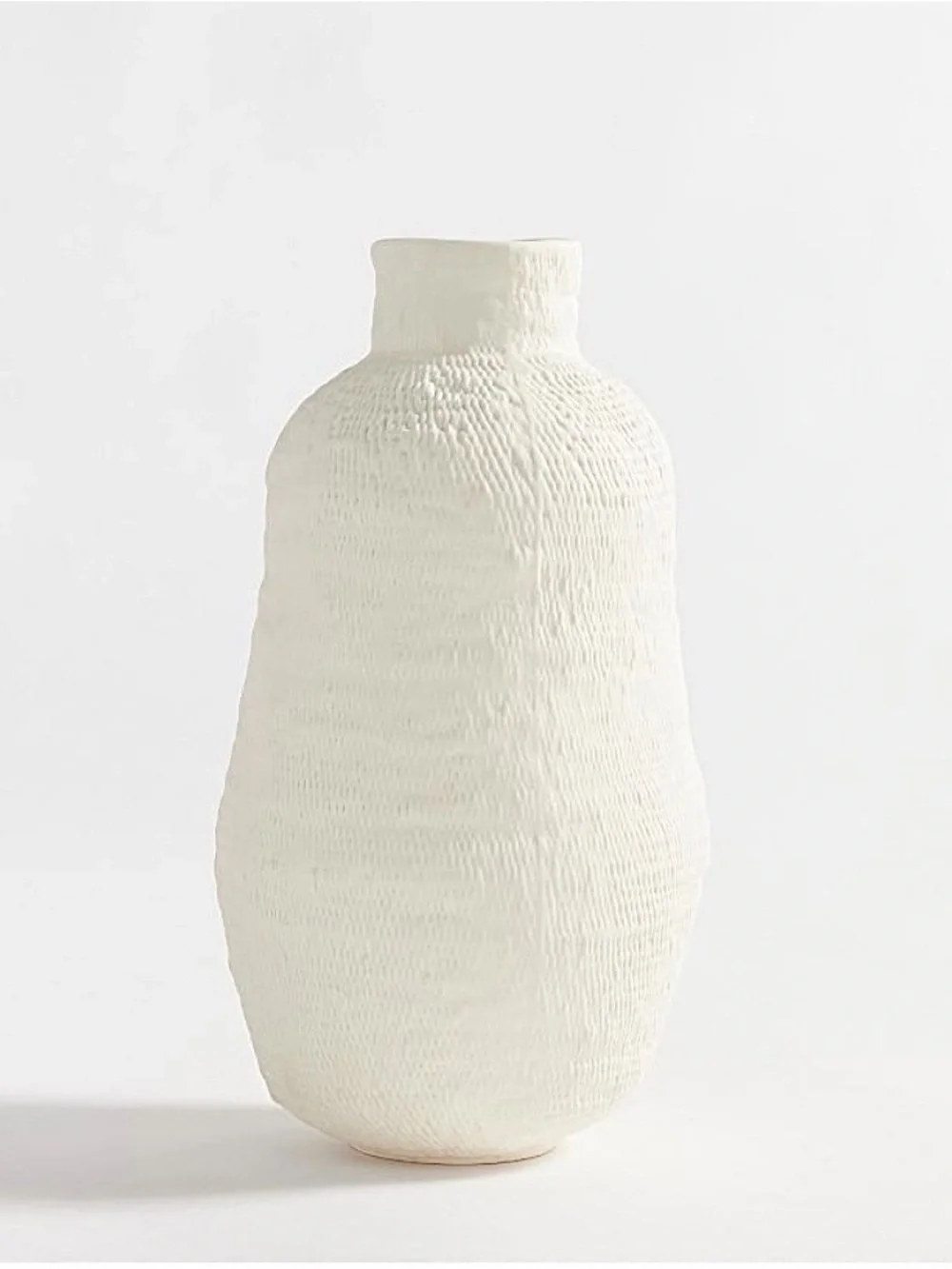 NEW Pottery Barn Beautiful Textured White Ceramic Vase